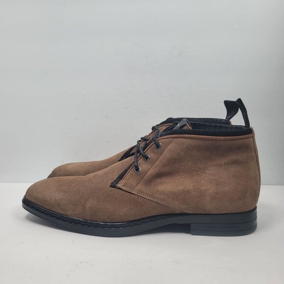 Karl Lagerfeld Men's Brown Leather Lace-Up Ankle Boots US Size 13 EU 46 - Picture 2 of 8